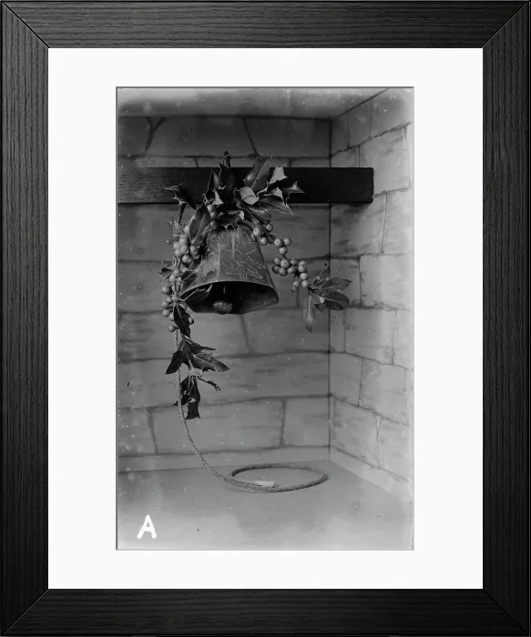 Framed Print : Decorative Bell with Holly Framed Print : Decorative Bell with Holly