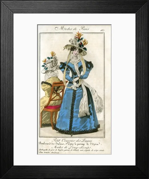 Framed Print : Mid 19th Century Paris fashion Framed Print : Mid 19th Century Paris fashion