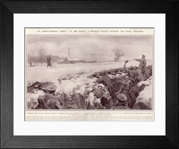 Framed Print : Shooting Match between Rival Trenches 1914 Framed Print : Shooting Match between Rival Trenches 1914