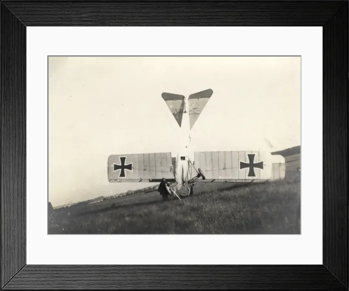 Framed Print : Crashed German aircraft - WWI Framed Print : Crashed German aircraft - WWI