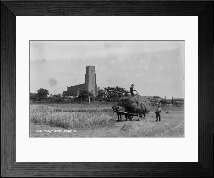 Framed Print : Harvesting Hay at Blythburgh Framed Print : Harvesting Hay at Blythburgh