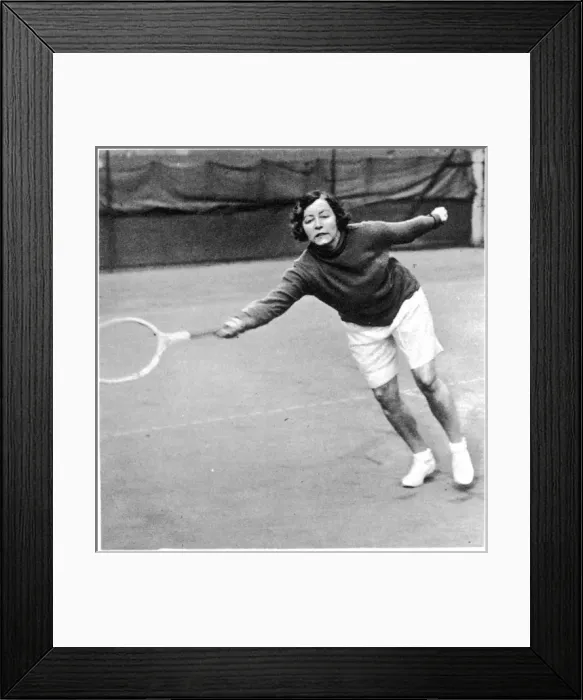 Framed Print : Miss Tomblin in tennis shorts Framed Print : Miss Tomblin in tennis shorts