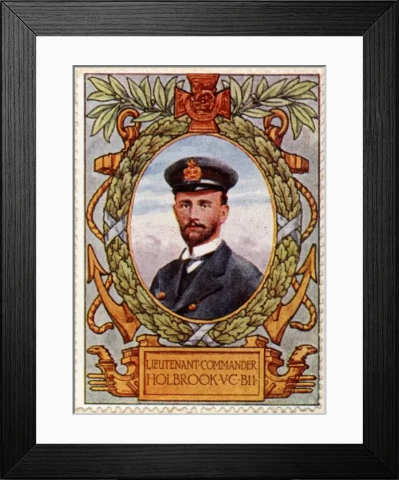 Framed Print : Lieut Commander Holbrook VC recipient 7 / Stamp Framed Print : Lieut Commander Holbrook VC recipient 7 / Stamp