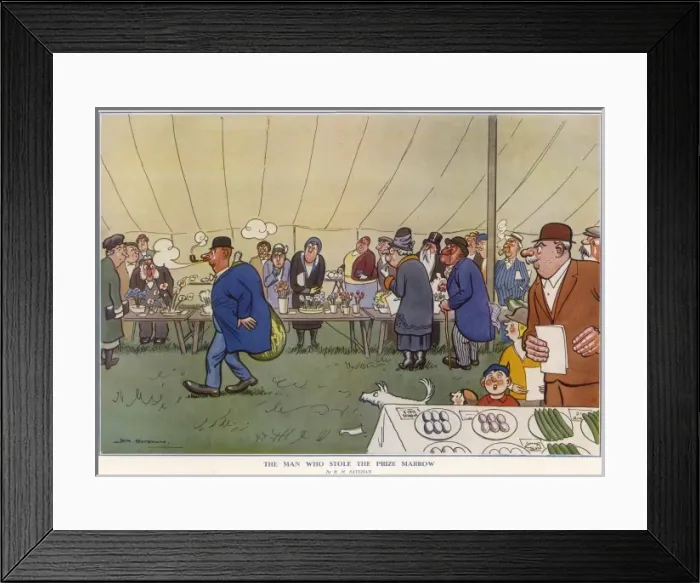 Framed Print : The Man Who Stole the Prize Marrow by H. M. Bateman Framed Print : The Man Who Stole the Prize Marrow by H. M. Bateman