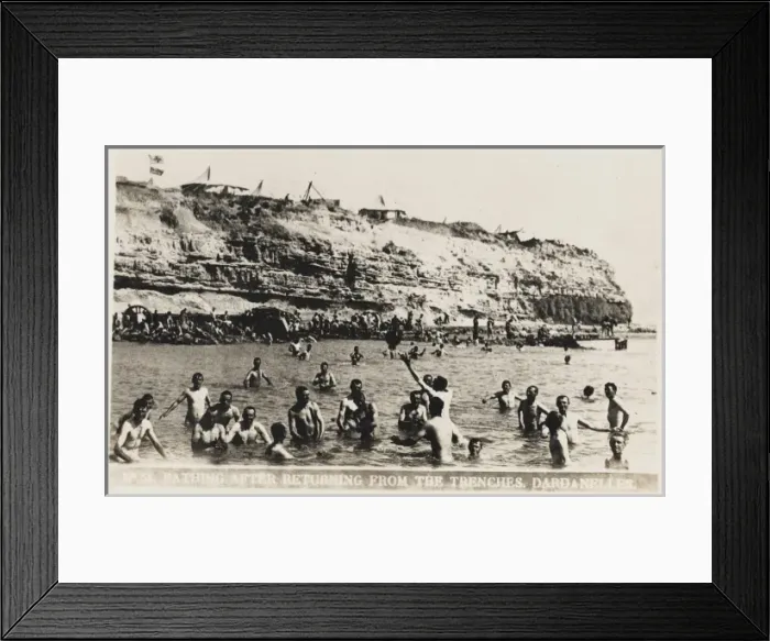 Framed Print : Allied troops bathing - Dardanelles Framed Print : Allied troops bathing - Dardanelles