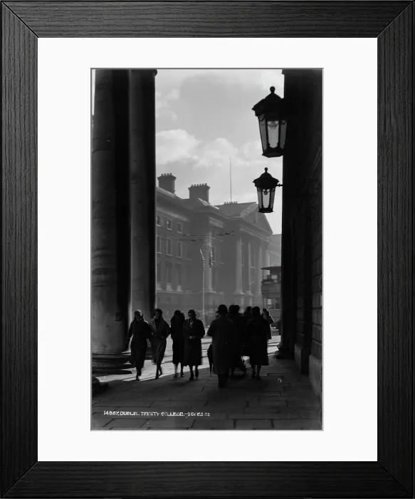 Framed Print : Women Walking Past Trinity College Framed Print : Women Walking Past Trinity College