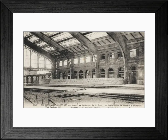 Framed Print : Arras Station - improvised defences Framed Print : Arras Station - improvised defences