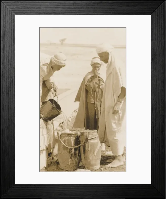 Framed Print : Filling water jara at a well - Syris Framed Print : Filling water jara at a well - Syris