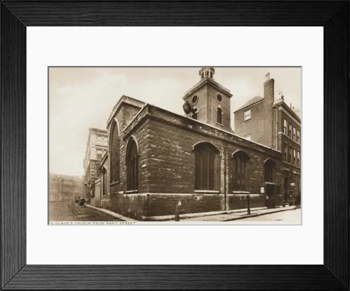 Framed Print : St Olaves Church - viewed from Hart Lane, London Framed Print : St Olaves Church - viewed from Hart Lane, London