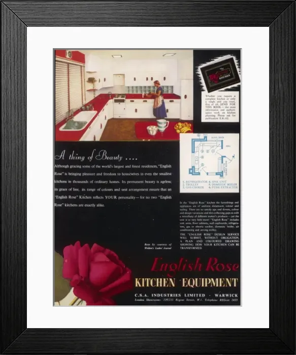 Framed Print : English Rose kitchen advertisement Framed Print : English Rose kitchen advertisement
