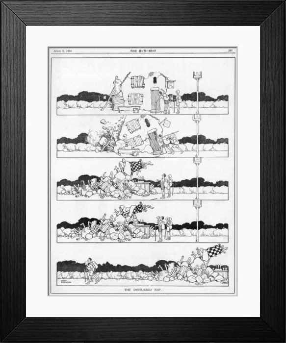 Framed Print : The Disturbed Nap by William Heath Robinson Framed Print : The Disturbed Nap by William Heath Robinson