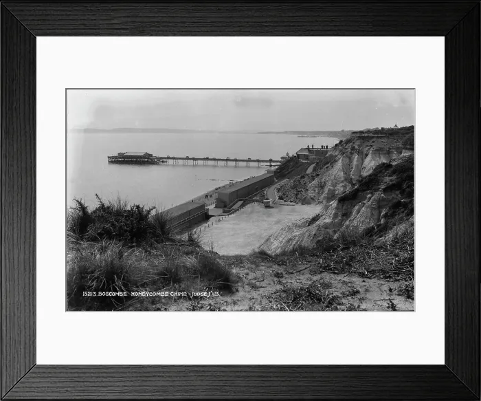 Framed Print : View of Honeycombe Chine and Pier Framed Print : View of Honeycombe Chine and Pier