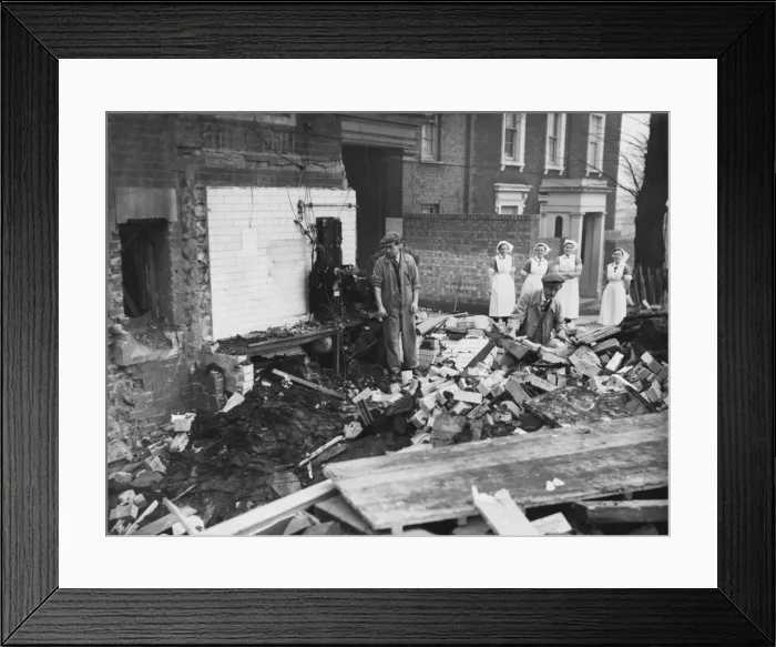 Framed Print : Damaged London Hospital - The Blitz Framed Print : Damaged London Hospital - The Blitz