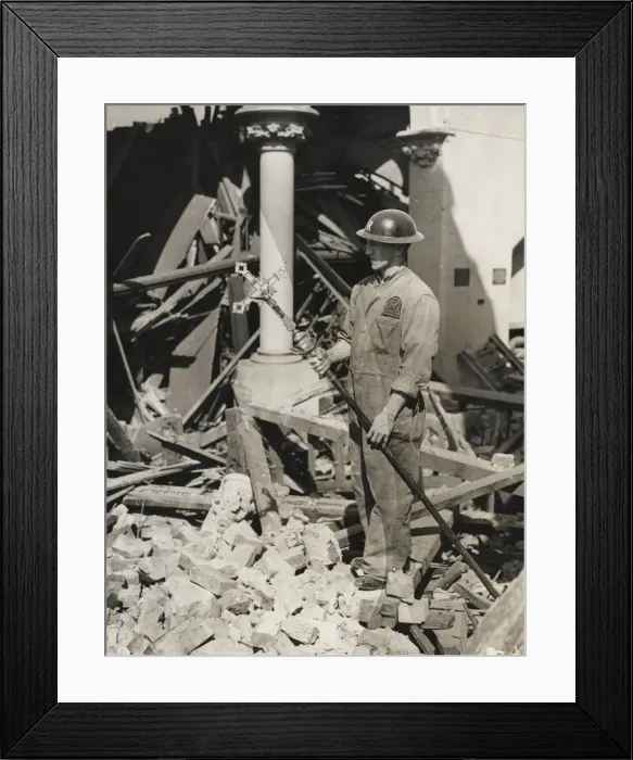 Framed Print : Saving the processional cross - The Blitz Framed Print : Saving the processional cross - The Blitz