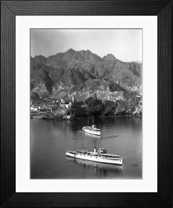 Framed Print : British ships at Muscat, Oman Framed Print : British ships at Muscat, Oman