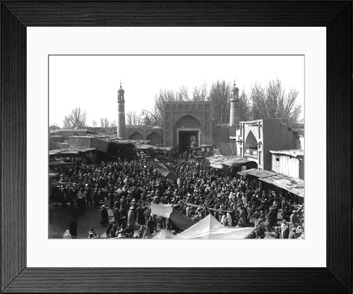 Framed Print : Scene outside a mosque in Kashgar, western China Framed Print : Scene outside a mosque in Kashgar, western China