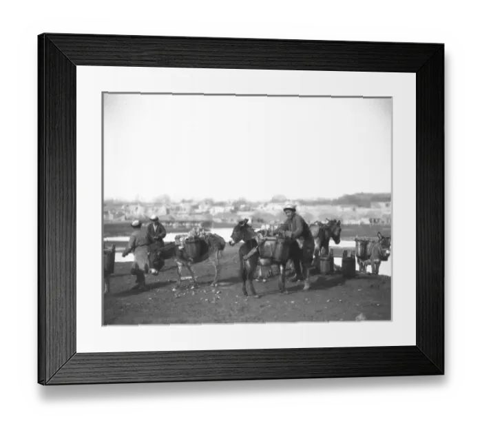 Framed Print : Men with donkeys in Kashgar, western China Framed Print : Men with donkeys in Kashgar, western China