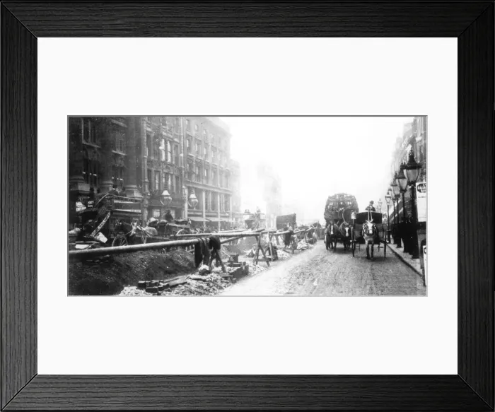 Framed Print : Oxford Street Roadworks Framed Print : Oxford Street Roadworks