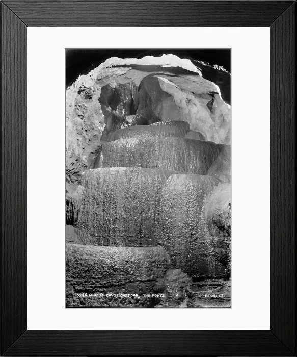 Framed Print : Coughs Cave, Cheddar - The Fonts Framed Print : Coughs Cave, Cheddar - The Fonts