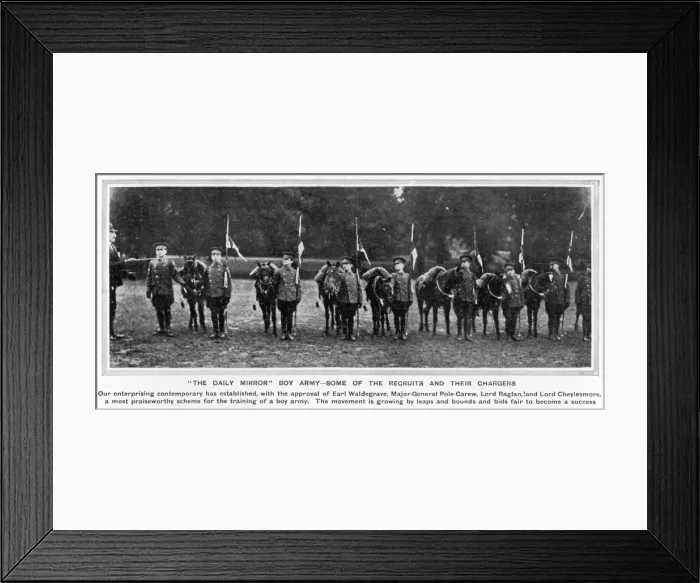 Framed Print : Daily Mirror Boy Army Framed Print : Daily Mirror Boy Army