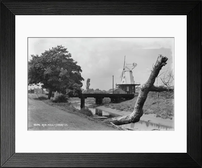 Framed Print : Rye Mill. This black and white photograph captures the historic Rye Mill Framed Print : Rye Mill. This black and white photograph captures the historic Rye Mill