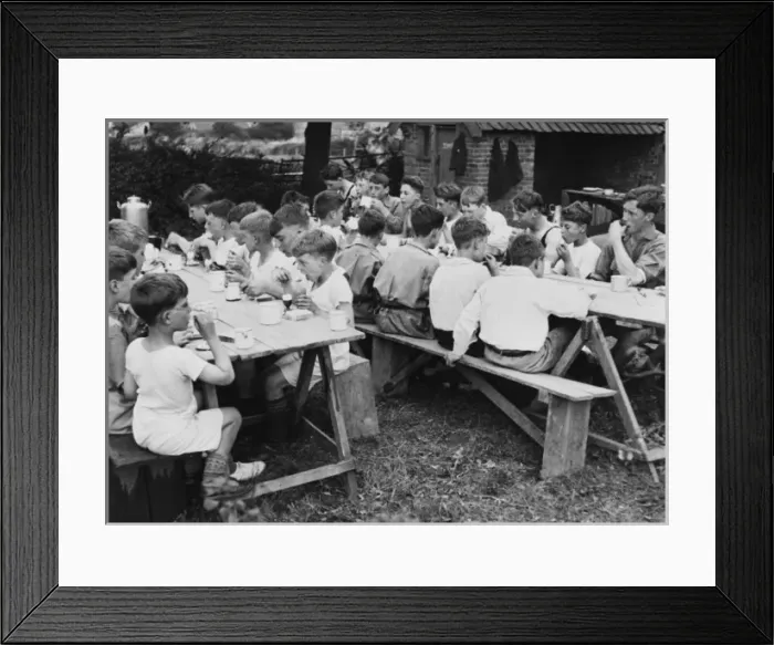 Framed Print : Boys Club breakfast 1932 Framed Print : Boys Club breakfast 1932