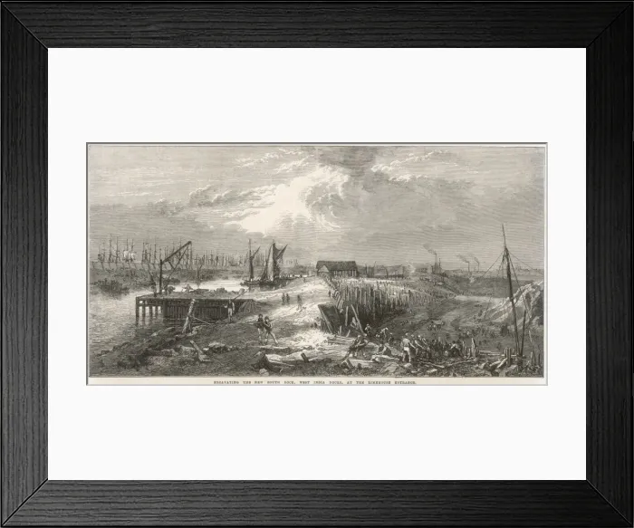 Framed Print : West India Docks excavation Framed Print : West India Docks excavation