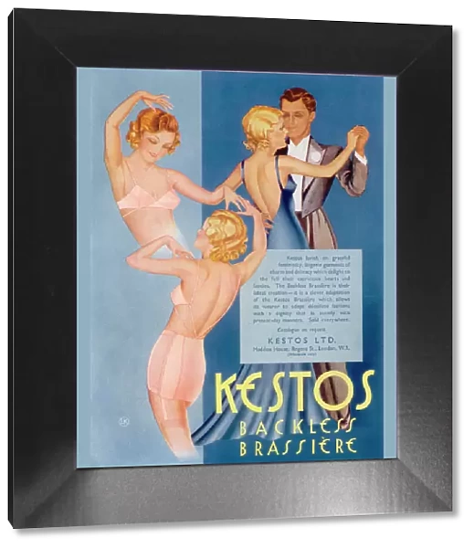 Advertisement for the Kestos Backless Brassiere 1935