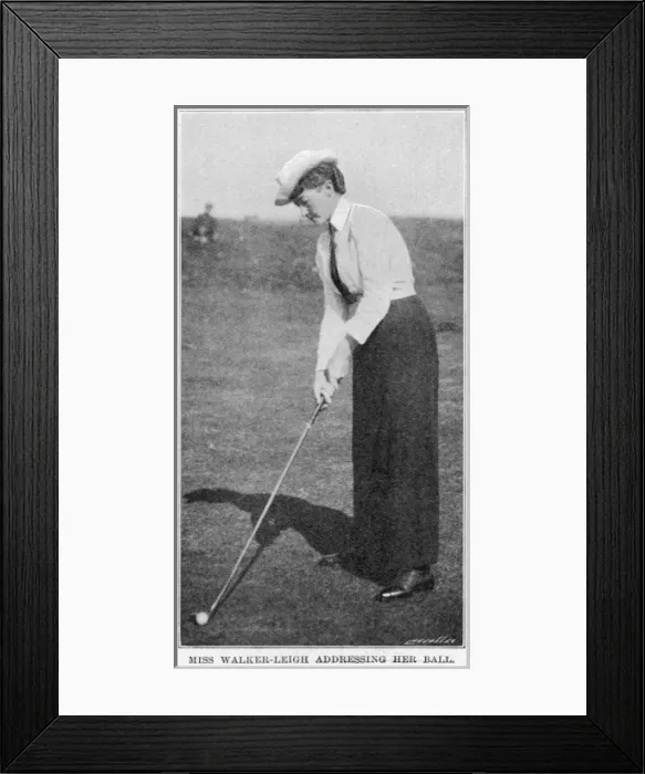 Framed Print : Golf - Miss Walker-Leigh Addressing her Ball Framed Print : Golf - Miss Walker-Leigh Addressing her Ball