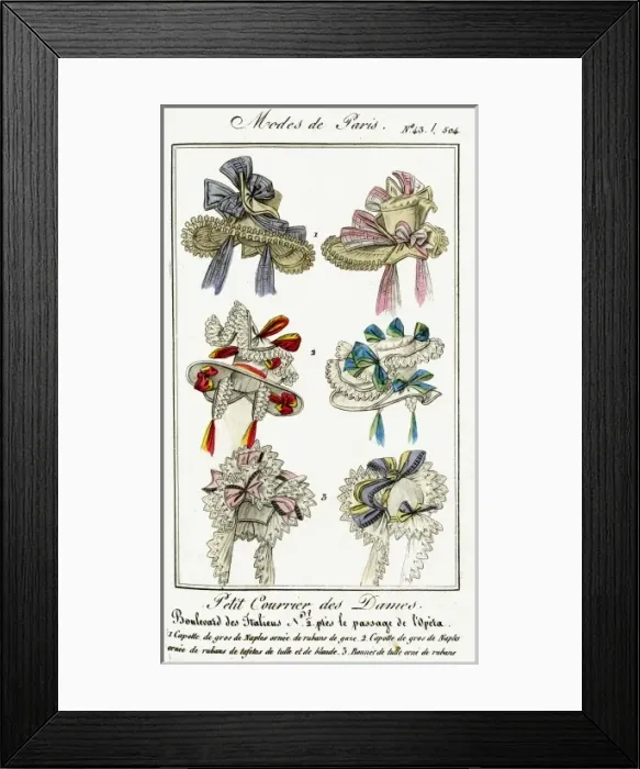 Framed Print : Mid 19th Century Paris fashion Framed Print : Mid 19th Century Paris fashion