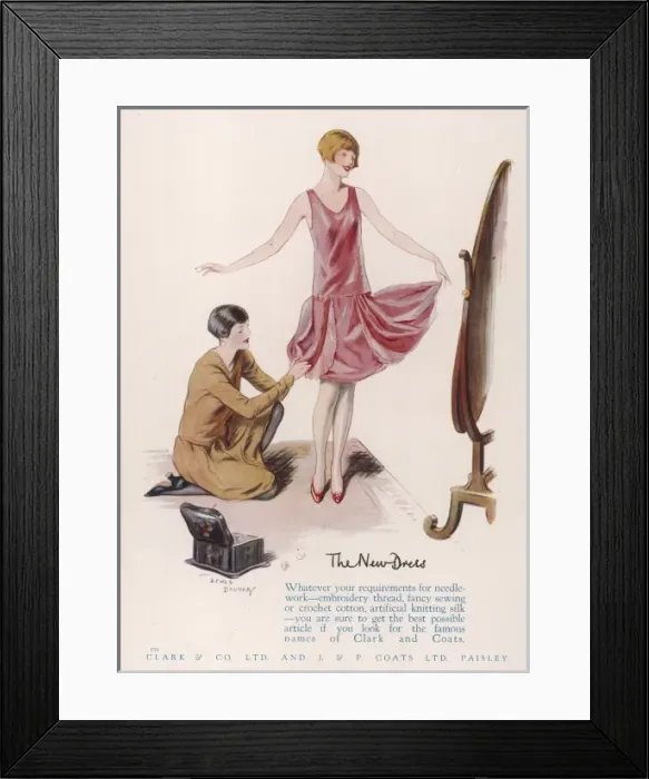 Framed Print : The New Dress by Lewis Baumer Framed Print : The New Dress by Lewis Baumer