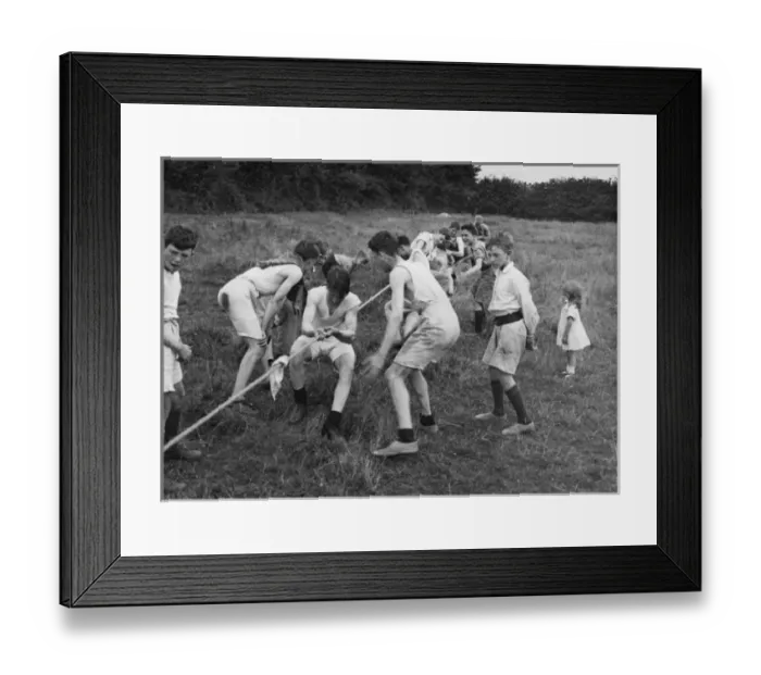 Framed Print : Boys Club tug of war 1931 Framed Print : Boys Club tug of war 1931