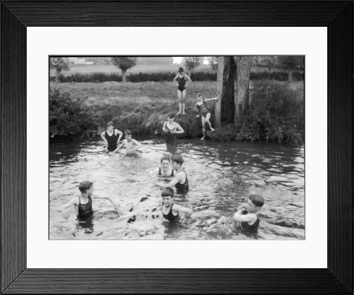 Framed Print : Boys Club swimming 1930 Framed Print : Boys Club swimming 1930
