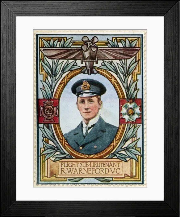 Framed Print : Flight Sub Lieut Warneford VC recipient 8 / Stamp Framed Print : Flight Sub Lieut Warneford VC recipient 8 / Stamp