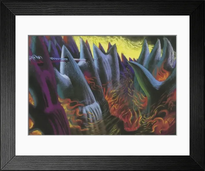 Framed Print : Toothache by Raymond Sheppard - an abstract depiction of a drill boring into teeth Framed Print : Toothache by Raymond Sheppard - an abstract depiction of a drill boring into teeth