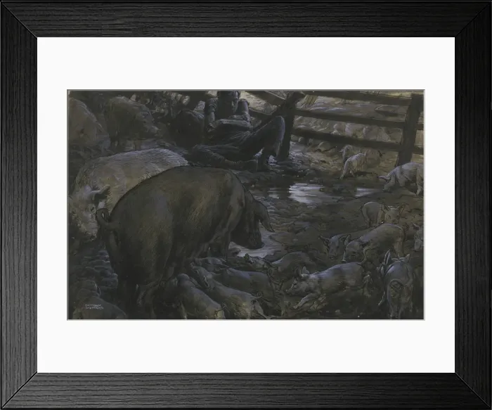 Framed Print : Pigs and man Framed Print : Pigs and man