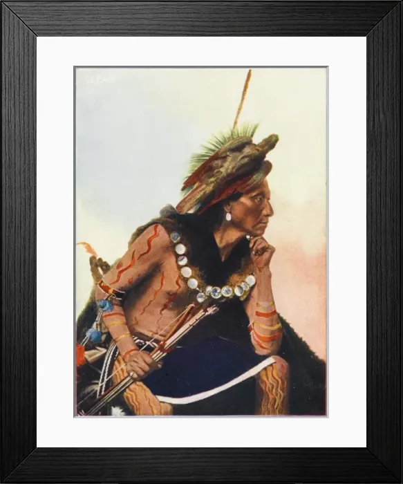 Framed Print : Clear - A Native American man with bow & arrows Framed Print : Clear - A Native American man with bow & arrows
