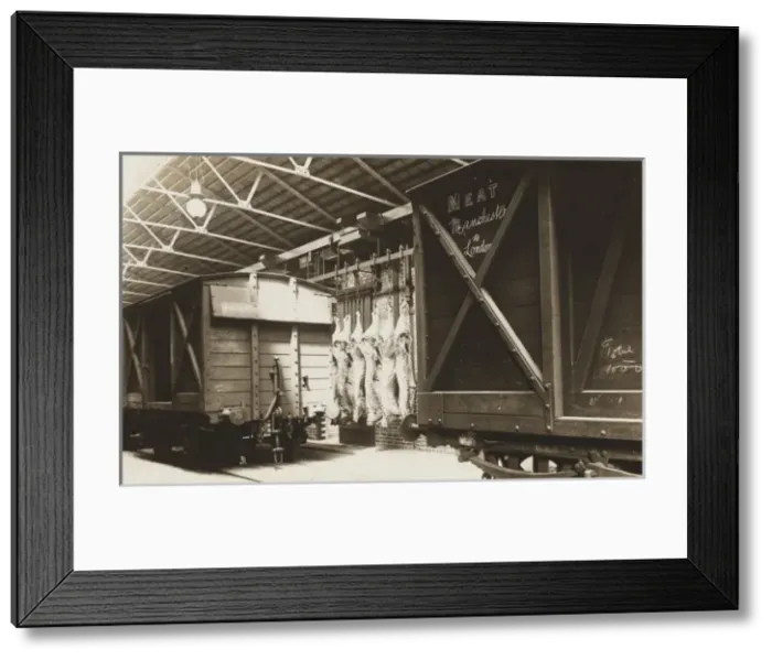 Framed Print : Manchester Ship Canal - Beef Carcasses for London Framed Print : Manchester Ship Canal - Beef Carcasses for London