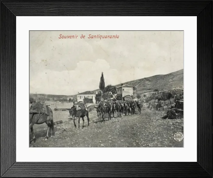 Framed Print : Mules being led from Santi Quaranta to Ioannina Framed Print : Mules being led from Santi Quaranta to Ioannina
