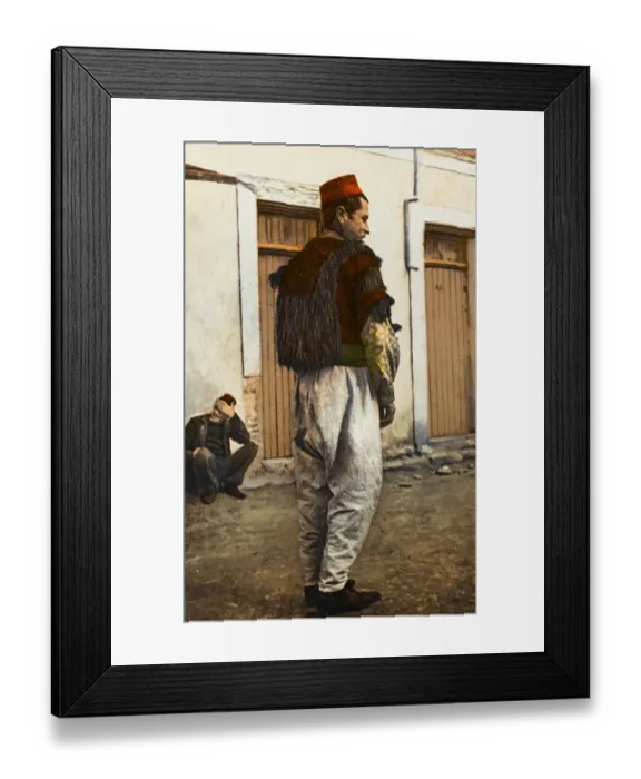 Framed Print : Albania - Man in traditional peasant costume Framed Print : Albania - Man in traditional peasant costume