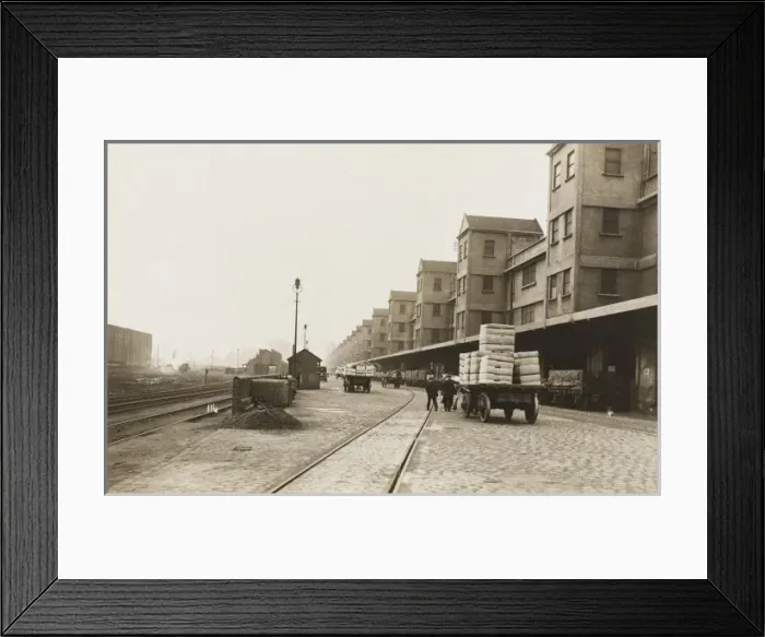 Framed Print : Manchester Ship Canal - Railway and warehouses Framed Print : Manchester Ship Canal - Railway and warehouses