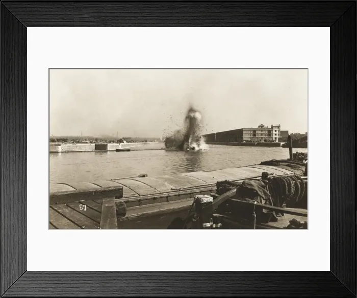 Framed Print : Manchester Ship Canal - The dramatic opening of a new dock Framed Print : Manchester Ship Canal - The dramatic opening of a new dock
