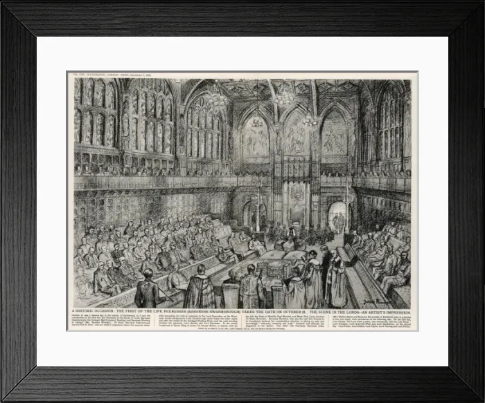 Framed Print : Life Peeress Takes Oath Framed Print : Life Peeress Takes Oath