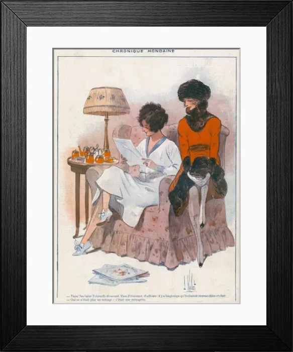 Framed Print : Women Reading Mags 1919 Framed Print : Women Reading Mags 1919