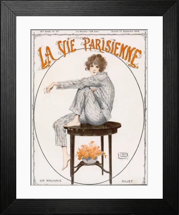 Framed Print : Woman in Pyjamas 1919 Framed Print : Woman in Pyjamas 1919