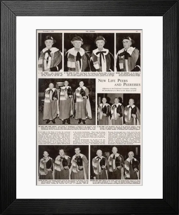 Framed Print : New Life Peers 1958 Framed Print : New Life Peers 1958