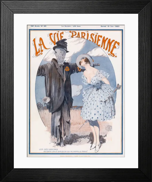 Framed Print : Woman & Scarecrow 1920 Framed Print : Woman & Scarecrow 1920