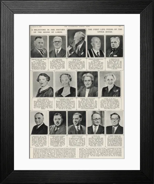 Framed Print : 1958 Creation Life Peers Framed Print : 1958 Creation Life Peers