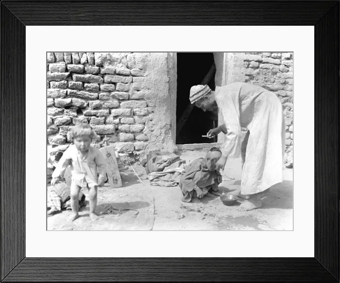 Framed Print : Father with children, Kashgar, western China Framed Print : Father with children, Kashgar, western China