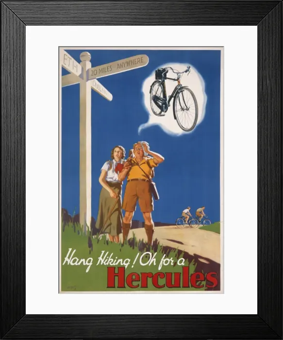 Framed Print : Poster advertising Hercules bicycles Framed Print : Poster advertising Hercules bicycles